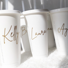 Load image into Gallery viewer, Personalised White Cup W/Straw
